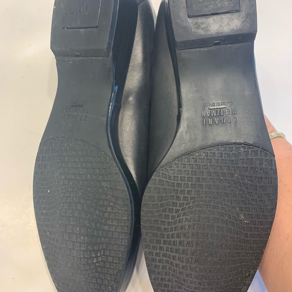 Stuart Weitzman US 8.5 Black Loafers Genuine Leather round toe - Picture 4 of 12